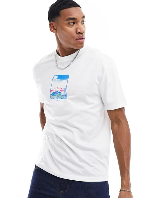 Asos Design relaxed T-shirt with chest souvenir scenic print