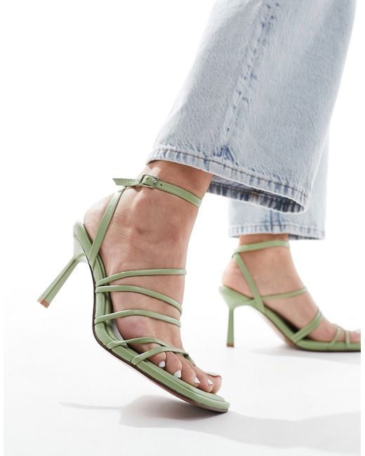 Asos Design Hamper strappy mid heeled sandals