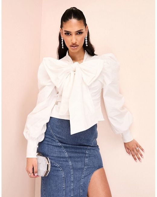 ASOS Luxe poplin blouse with pussybow