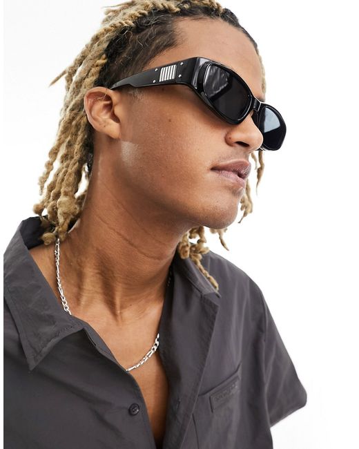 Asos Design racer sunglasses with y2k wrap design