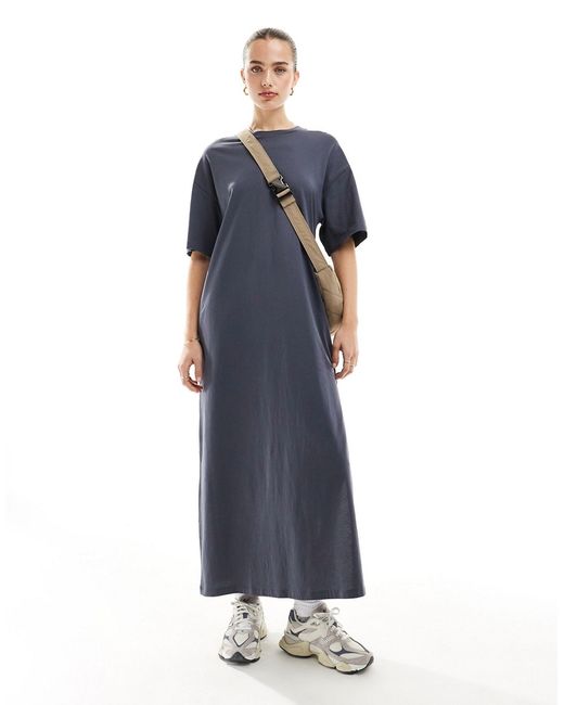 Asos Design oversized midaxi t-shirt dress charcoal-