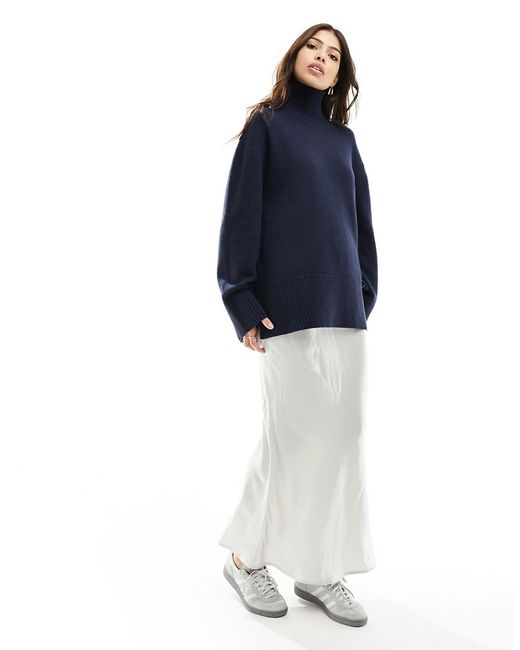 Other Stories merino wool and cotton blend high neck oversize sweater