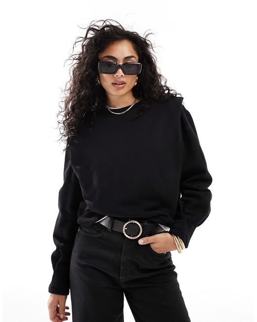 Other Stories sweatshirt with bold shoulder and pleated cuffs