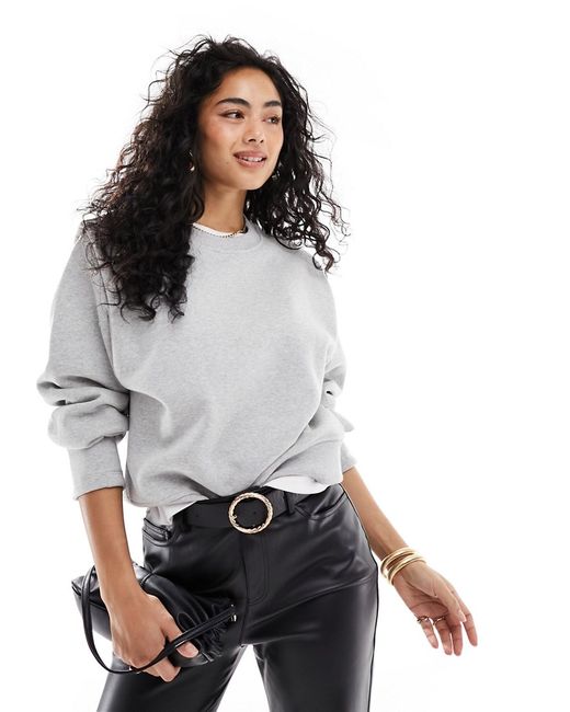 Other Stories sweatshirt with bold shoulder and pleated cuffs melange