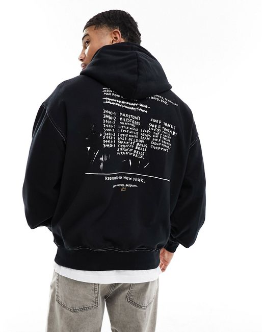 Cotton:On Cotton On relaxed seam detail hoodie with Basquiat art print-