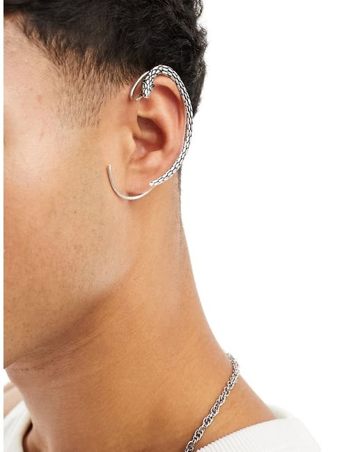 Asos Design textured snake ear cuff-