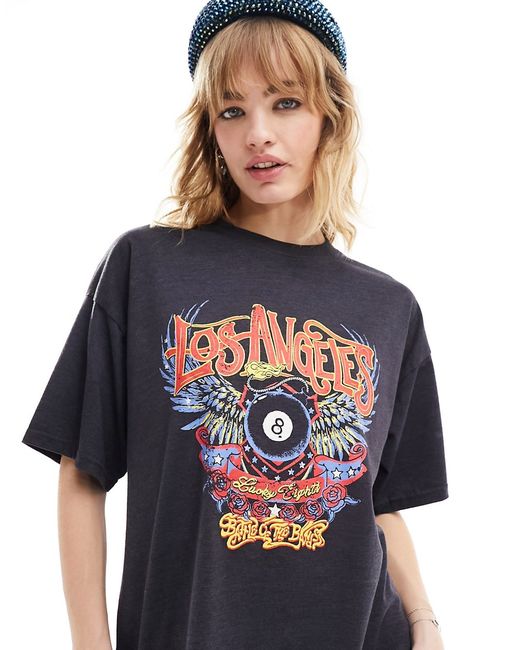 Daisy Street oversized Los Angeles graphic t-shirt washed