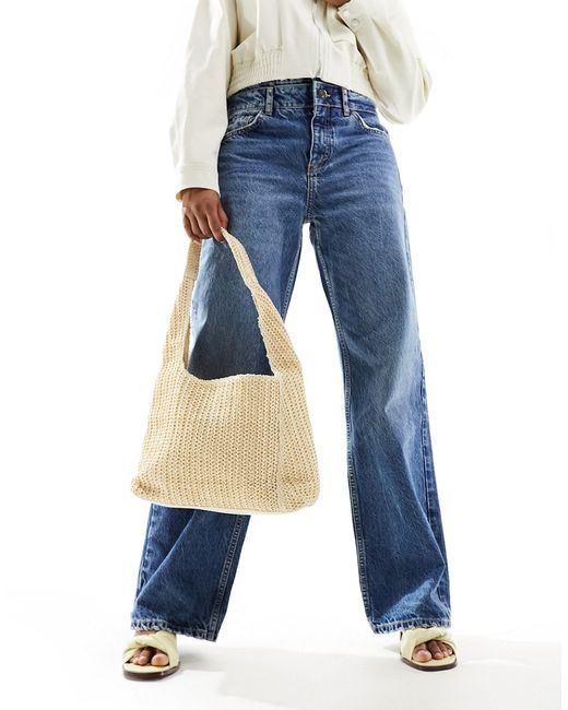 Glamorous straw tote bag natural-