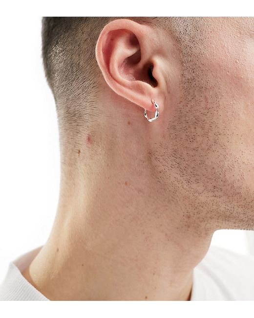 Asos Design sterling twisted hoop earrings