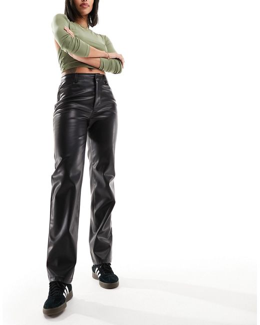 Asos Design faux leather straight leg pants