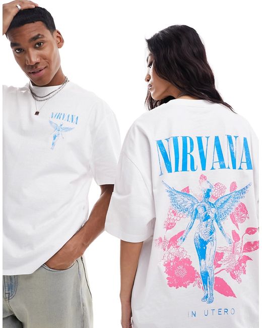 Asos Design oversized band t-shirt with Nirvana angel graphic prints