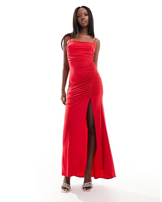 Flounce London maxi dress red-