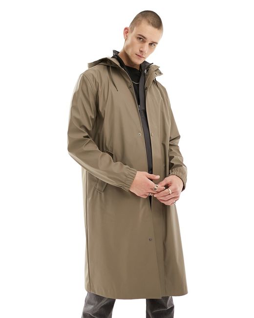 Asos Design rubberized rain jacket mushroom-