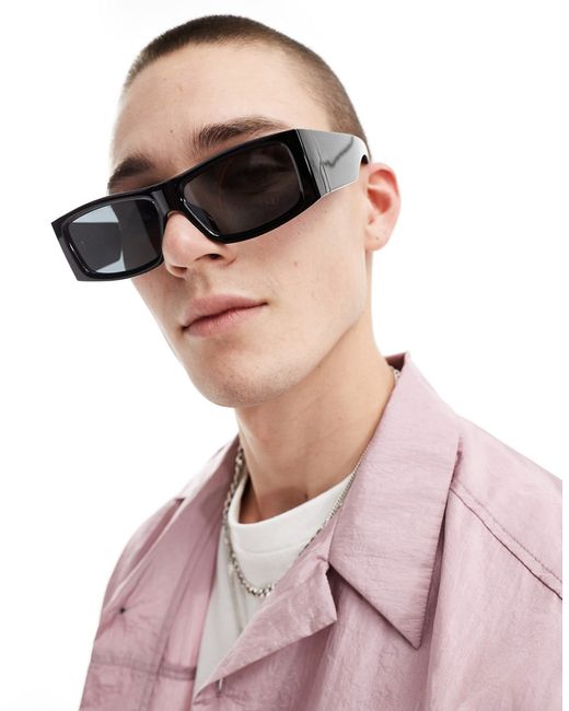 Asos Design flat brow square sunglasses