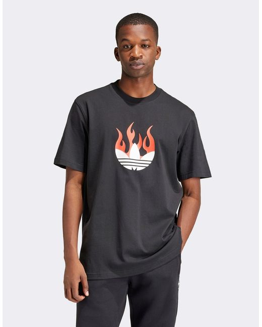 Adidas Originals Flames logo T-shirt white and