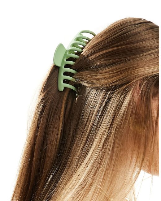 Asos Design XL hair claw clip sage-