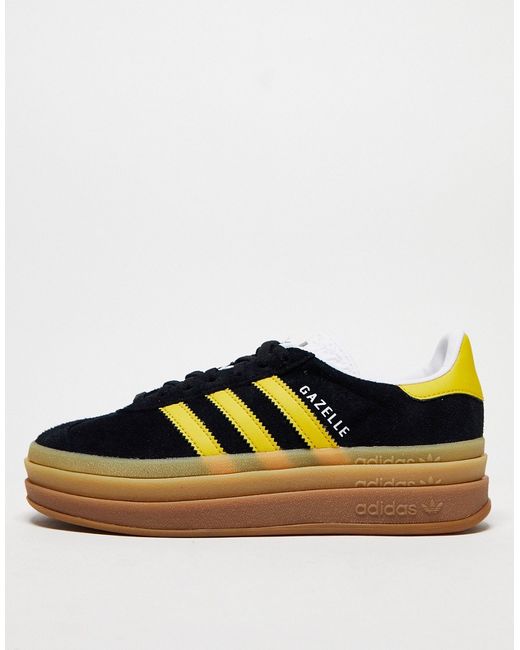 Adidas Originals Gazelle Bold sneakers with gum sole and yellow