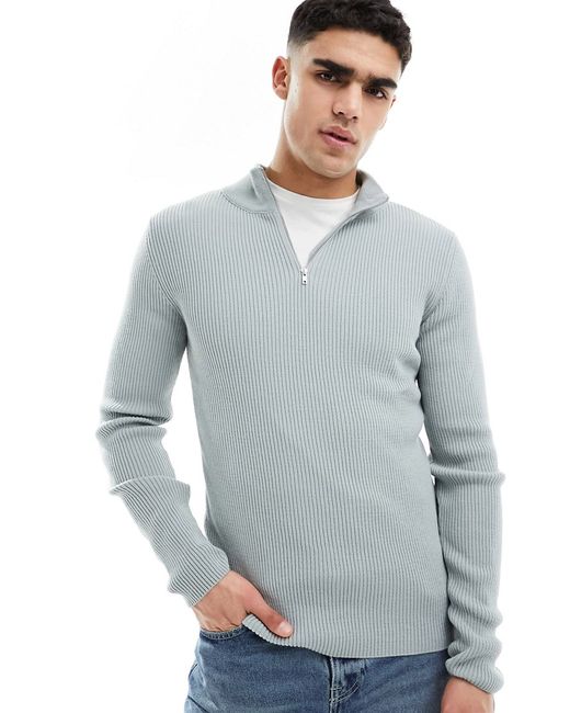 Asos Design midweight half zip sweater light