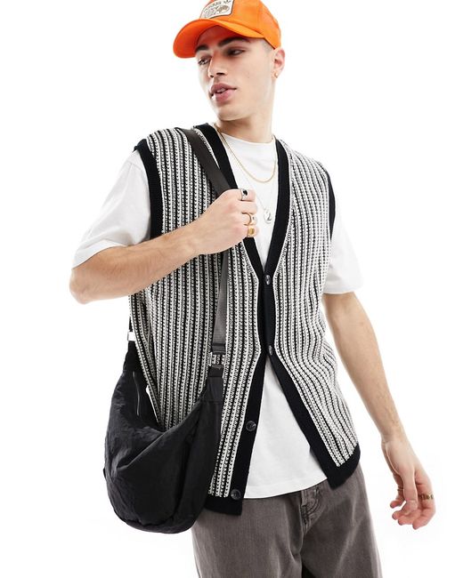 Asos Design oversized knit sleeveless ribbed cardigan