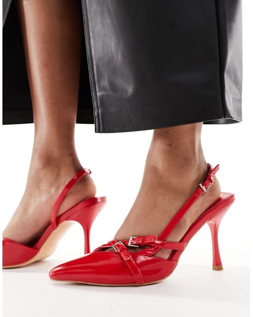 Public Desire front strap heeled shoes