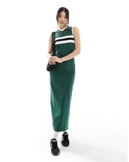 Asos Design v neck sleeveless with stripe detail maxi dress