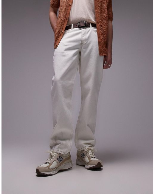 Topman straight fit jeans ecru-