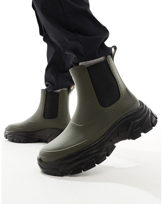 Asos Design rubber boots khaki-