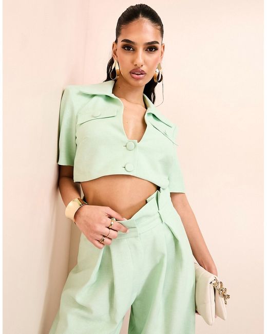 ASOS Luxe cropped tailored shirt