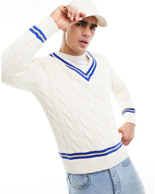 Polo Ralph Lauren cable knit cricket sweater cream/navy-