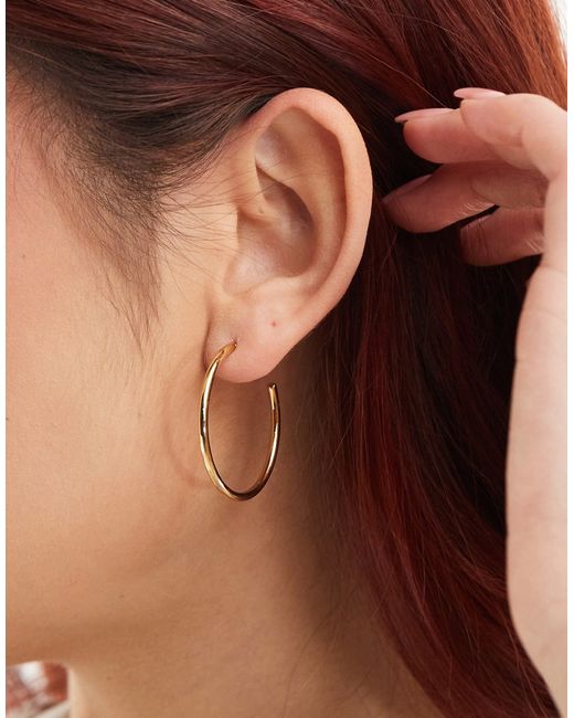 Asos Design waterproof hoop earrings with skinny detail tone