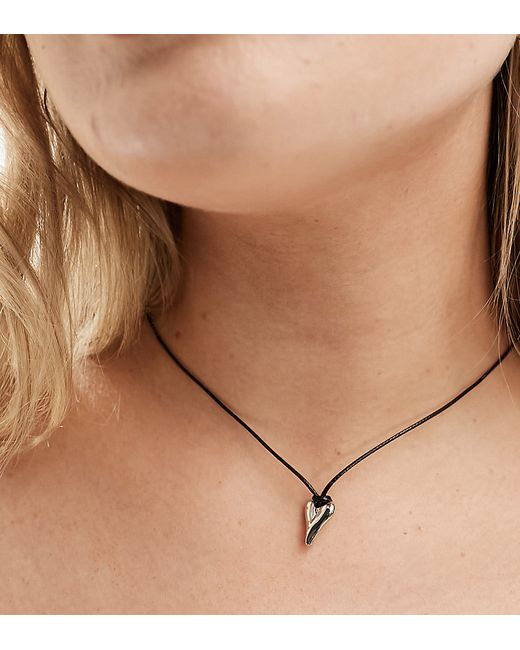 Asos Design Curve necklace with cord and heart detail tone