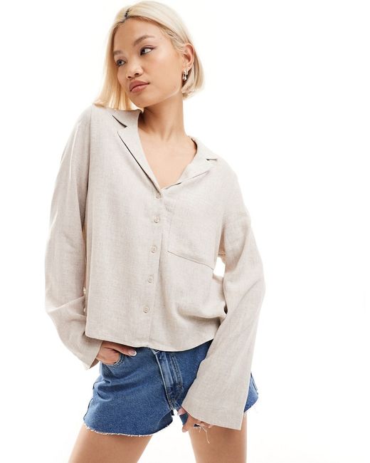 Weekday Trust linen mix blouse off-