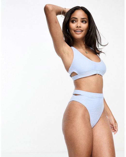 Nike Swimming Icon cutout high waist bikini bottoms blue-