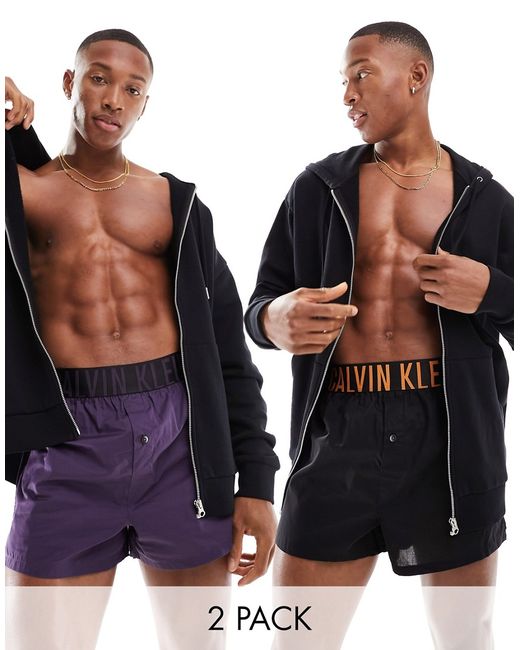 Calvin Klein intense power 2-pack trunks with colored logo waistband