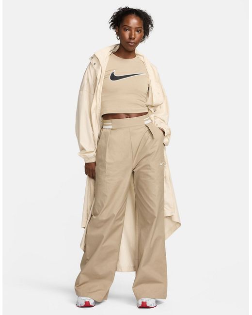 Nike Collection woven wide leg pants khaki