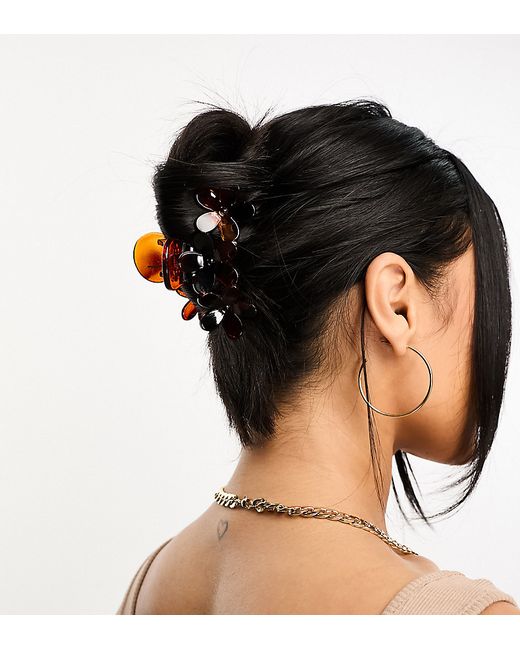 Glamorous oversized flower hair claw clip tortoiseshell-