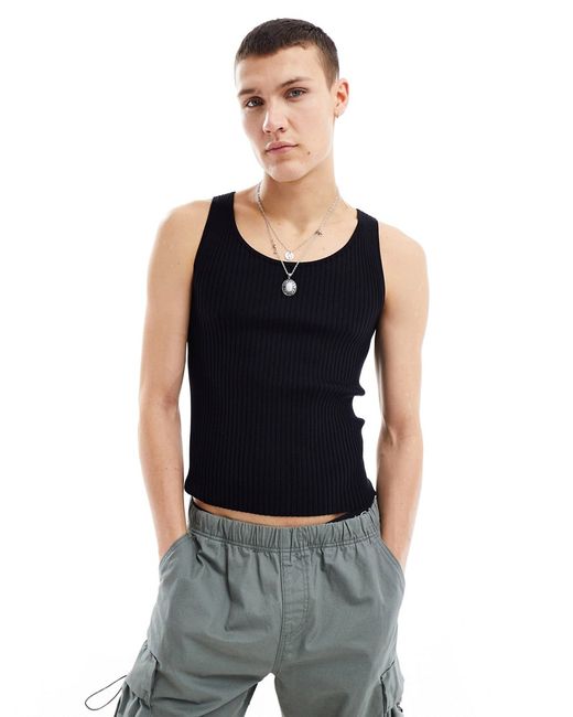 Collusion ribbed knitted tank top