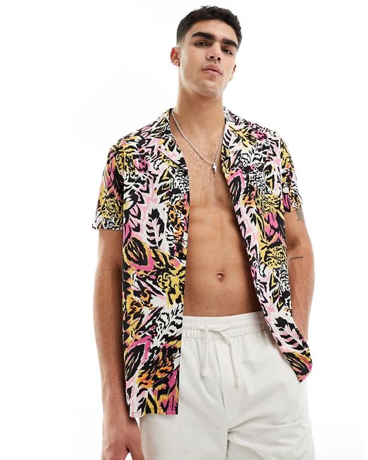 Another Influence beach shirt abstract feather print part of a set-