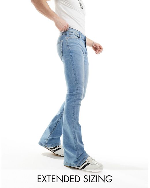 Asos Design stretch flare jeans light wash