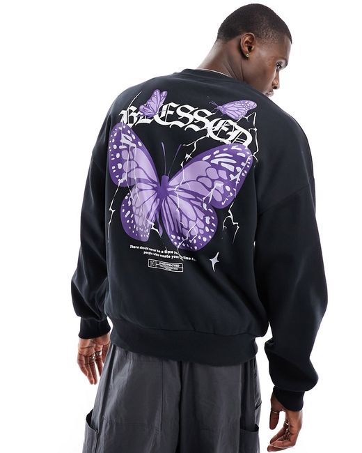 Adpt oversized sweatshirt with butterfly back print