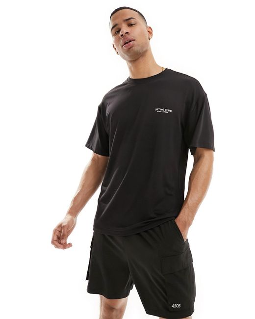 Asos 4505 loose fit mesh training T-shirt with chest graphic