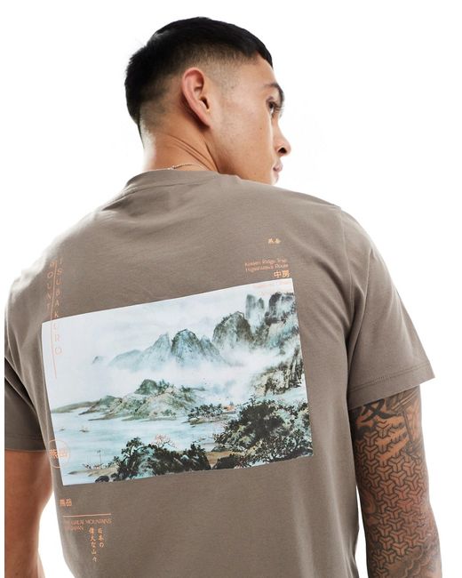 Asos Design t-shirt with scenic back print