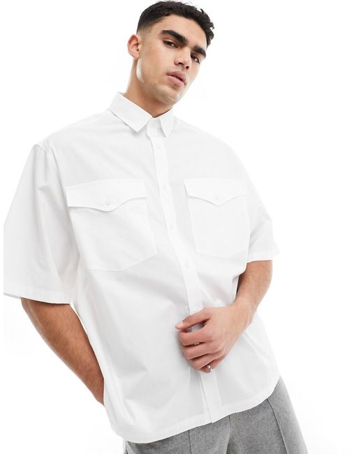 Asos Design boxy oversized half sleeve shirt with large pockets