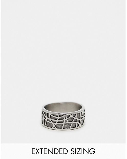Asos Design waterproof band ring with texture tone