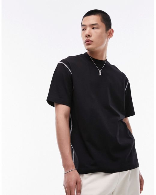 Topman extreme oversized fit t-shirt with contrast stitch