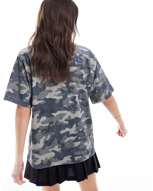 Asos Design oversized t-shirt with graphic washed camo print-