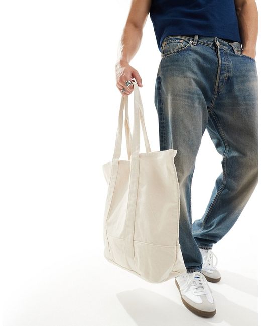 Asos Design oversized canvas tote bag ecru-
