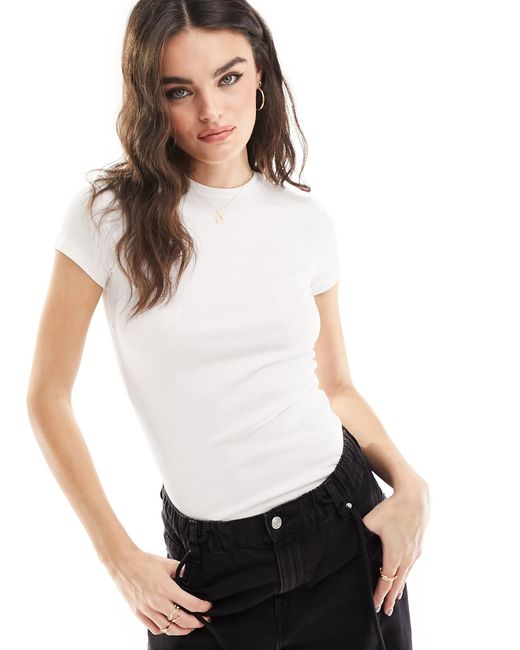 Weekday Close fitted rib t-shirt
