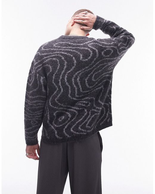 Topman fluffy swirl sweater