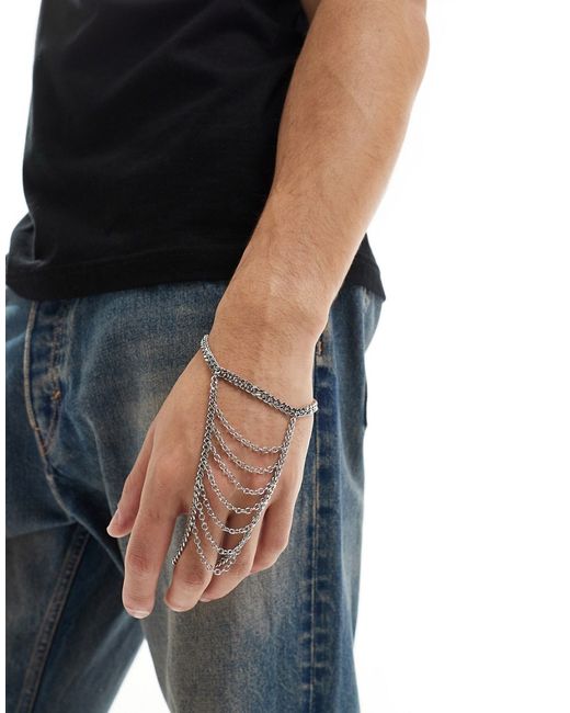 Asos Design chain hand harness tone